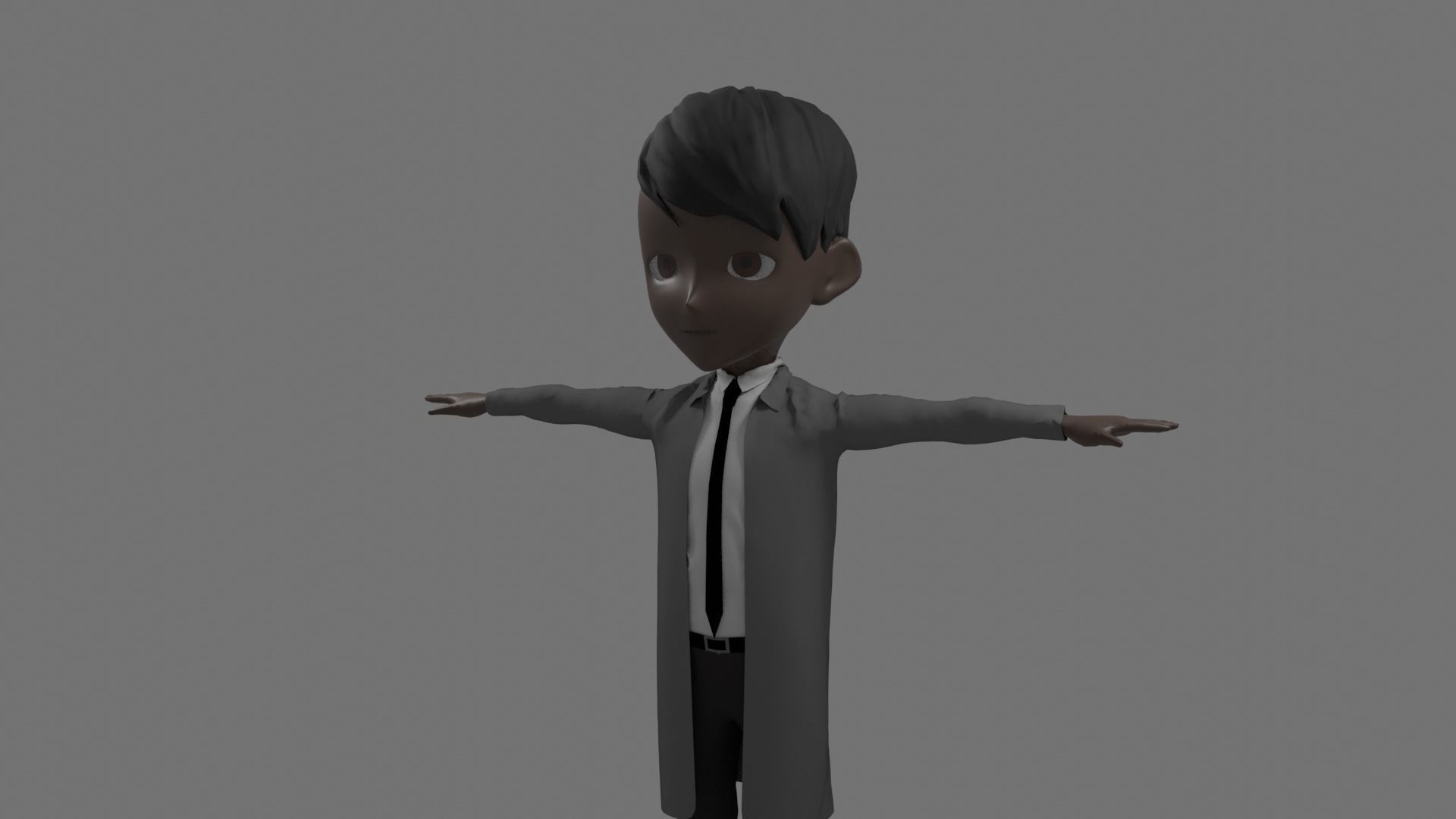 Science - Cartoon Character Afro Man Low-poly 3D model_4