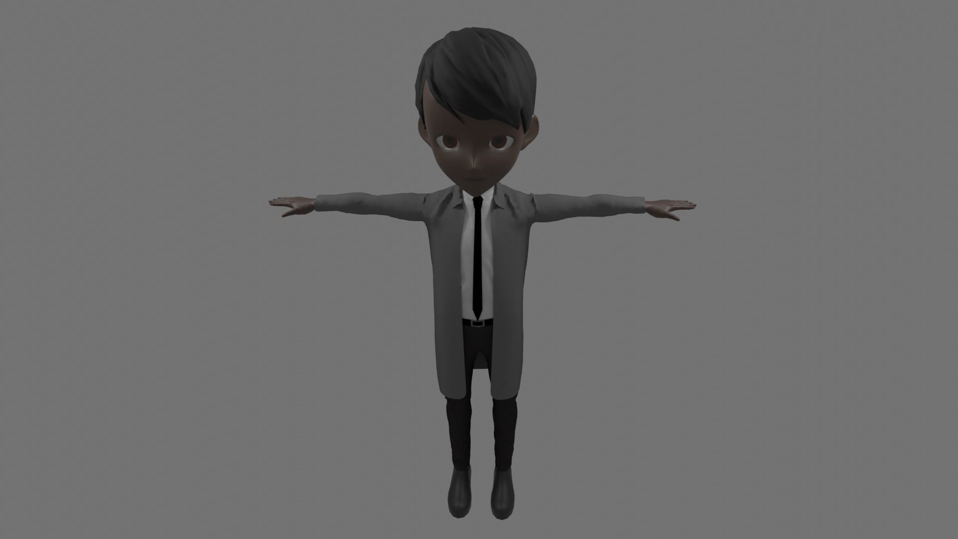 Science - Cartoon Character Afro Man Low-poly 3D model_5