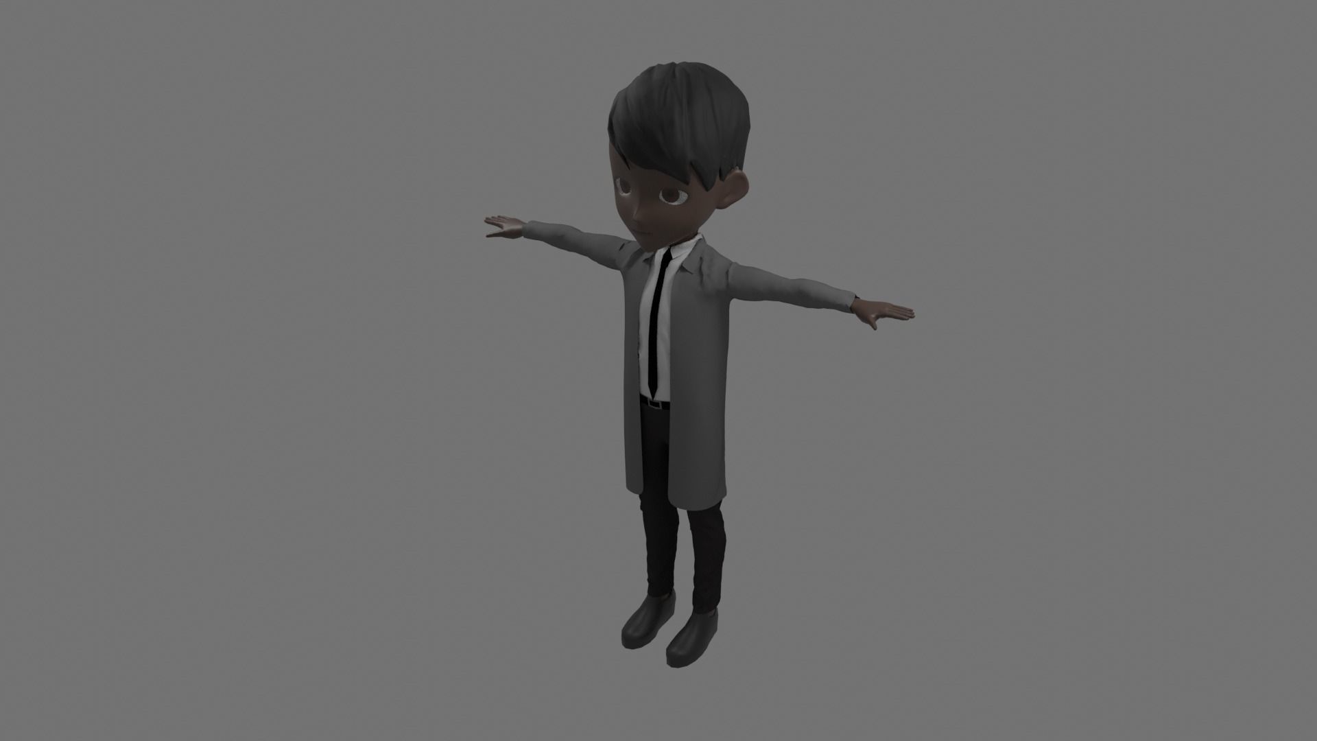 Science - Cartoon Character Afro Man Low-poly 3D model_1