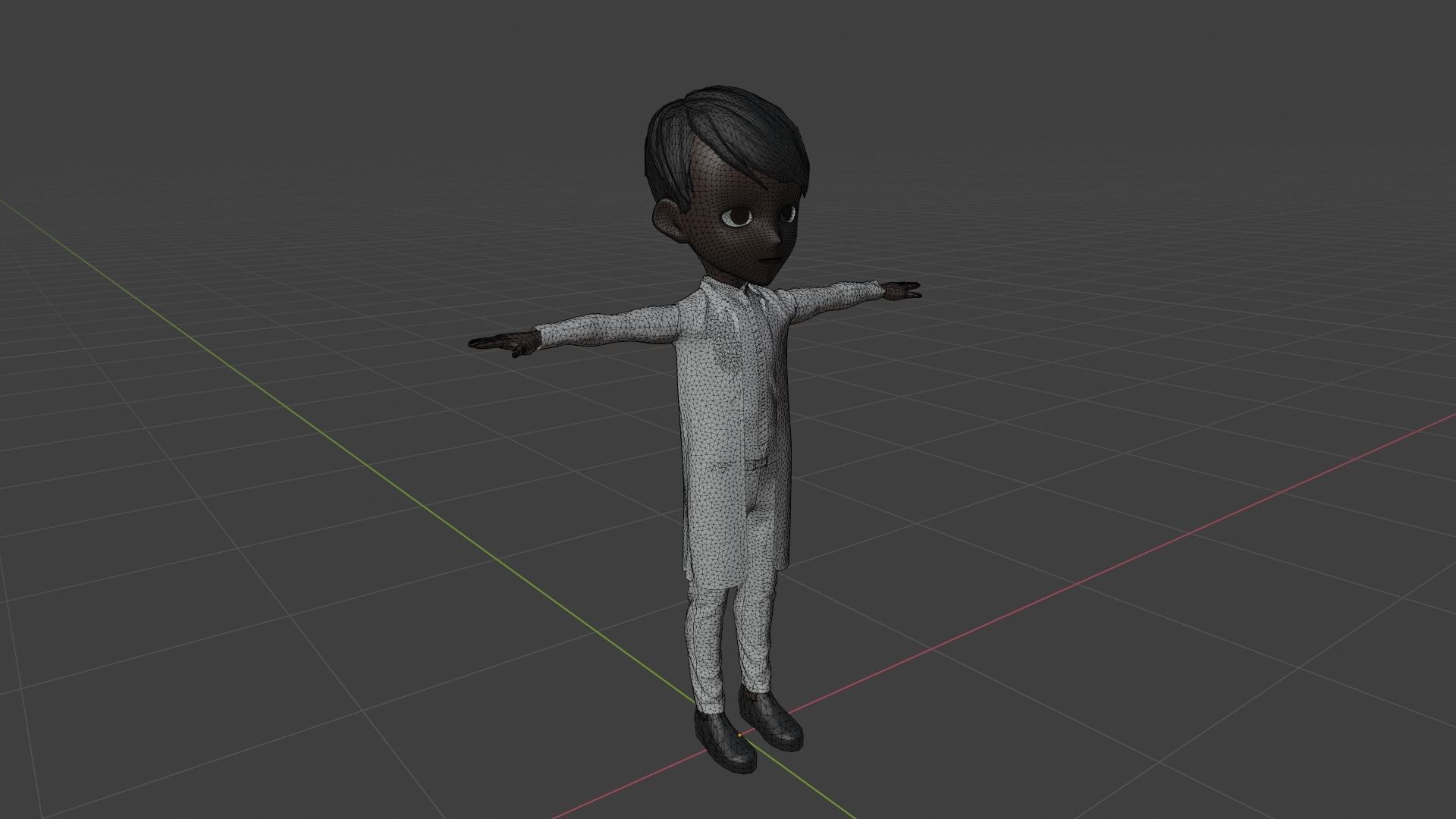 Science - Cartoon Character Afro Man Low-poly 3D model_6