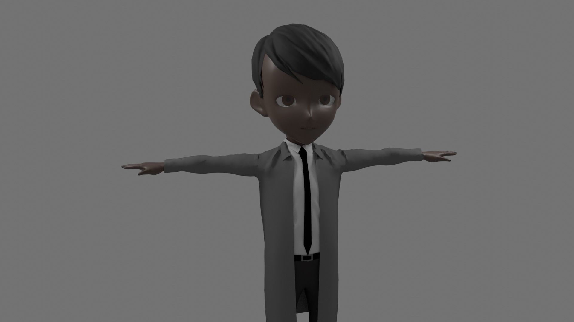 Science - Cartoon Character Afro Man Low-poly 3D model_3