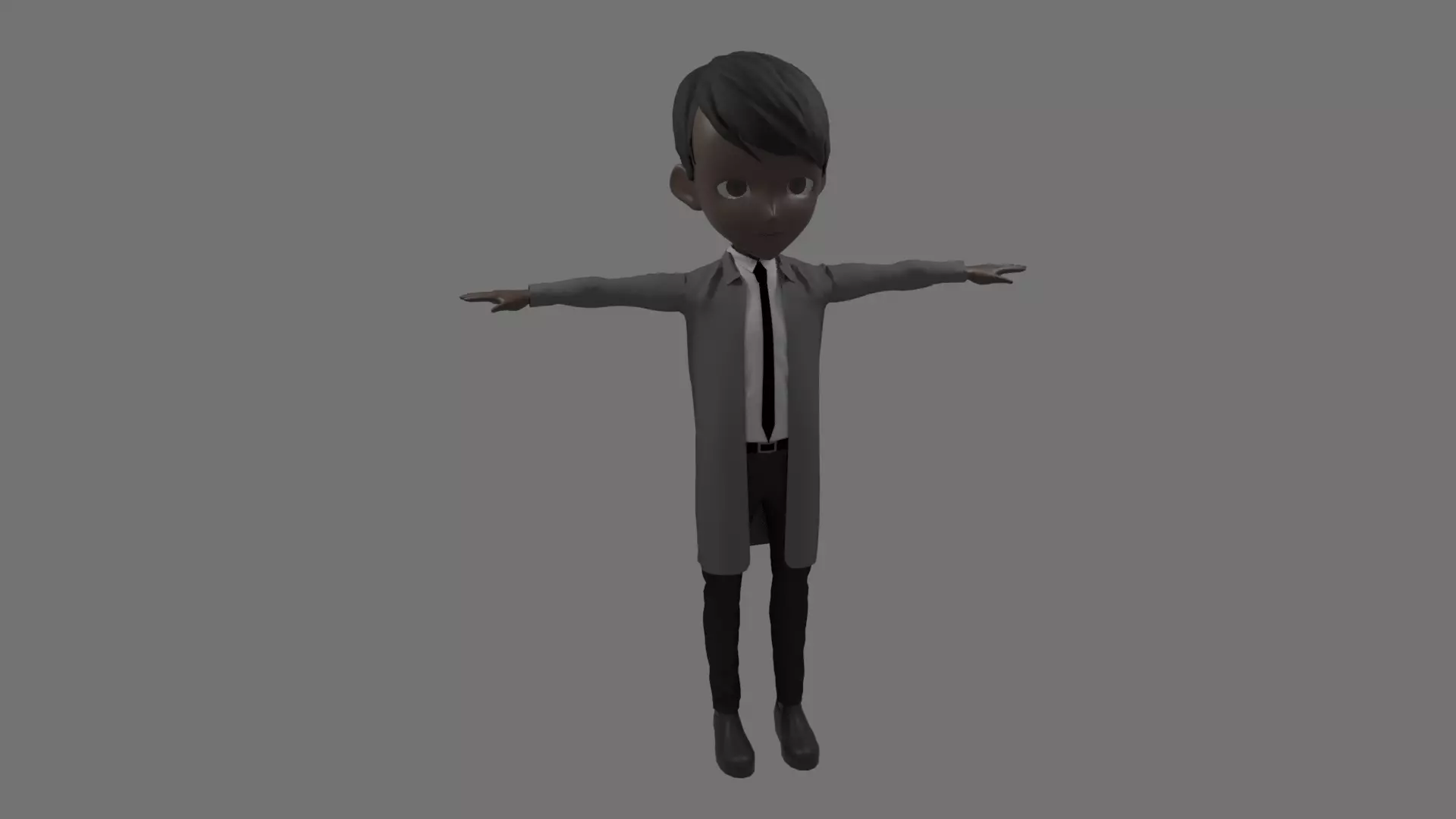 Science - Cartoon Character Afro Man Low-poly 3D model_0