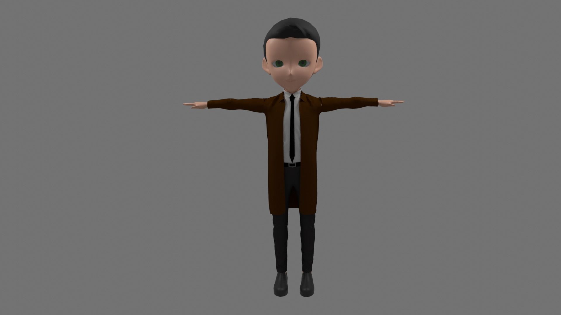 Science - Cartoon Character Man  Low-poly 3D model_2