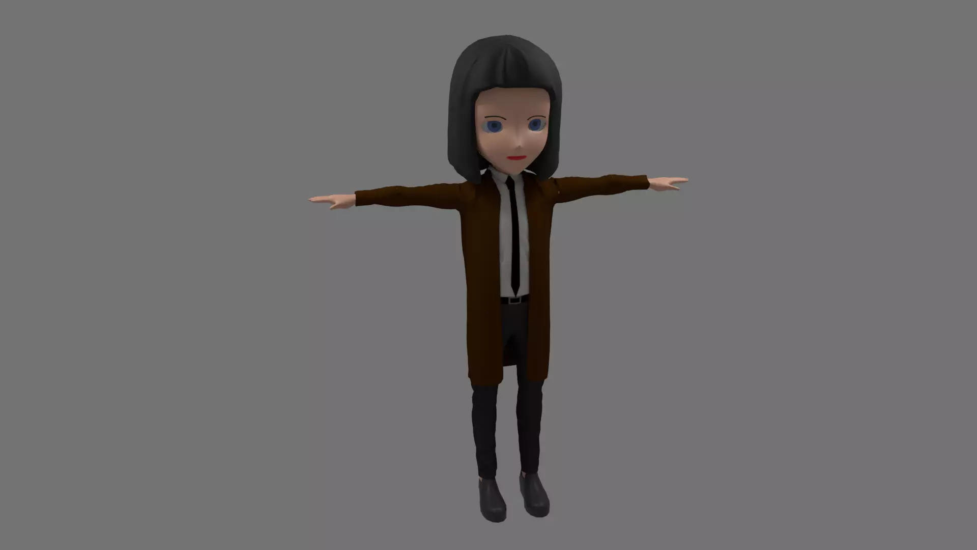 Science - Cartoon Character Woman  Low-poly 3D model_0