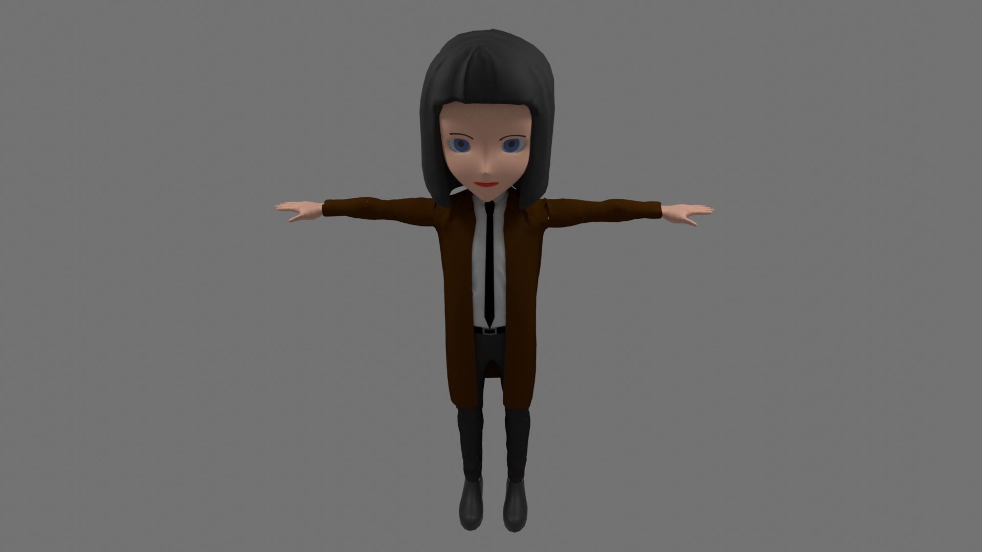 Science - Cartoon Character Woman  Low-poly 3D model_5
