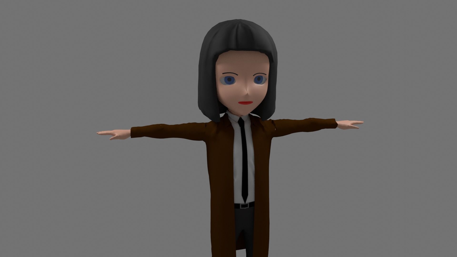 Science - Cartoon Character Woman  Low-poly 3D model_3