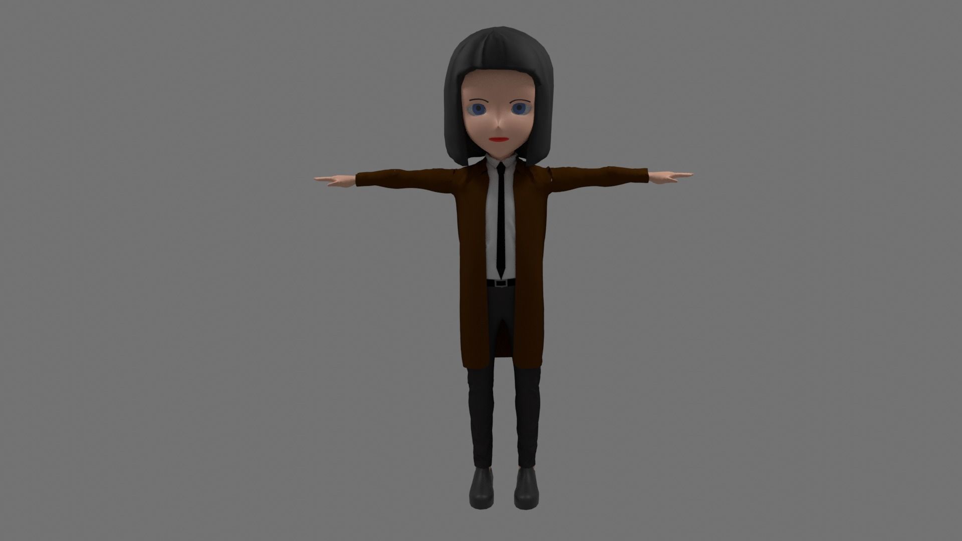 Science - Cartoon Character Woman  Low-poly 3D model_2