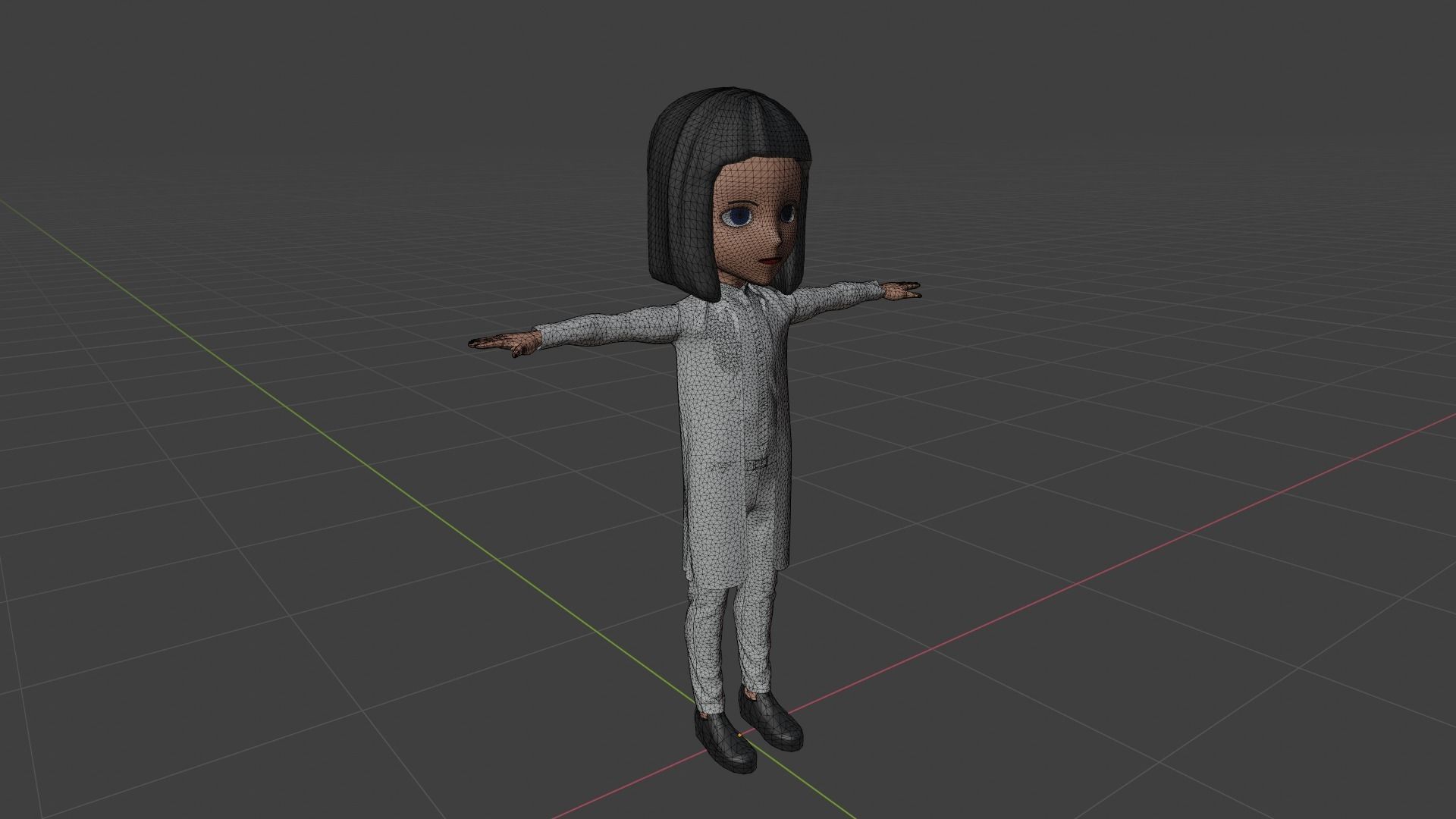 Science - Cartoon Character Woman  Low-poly 3D model_6