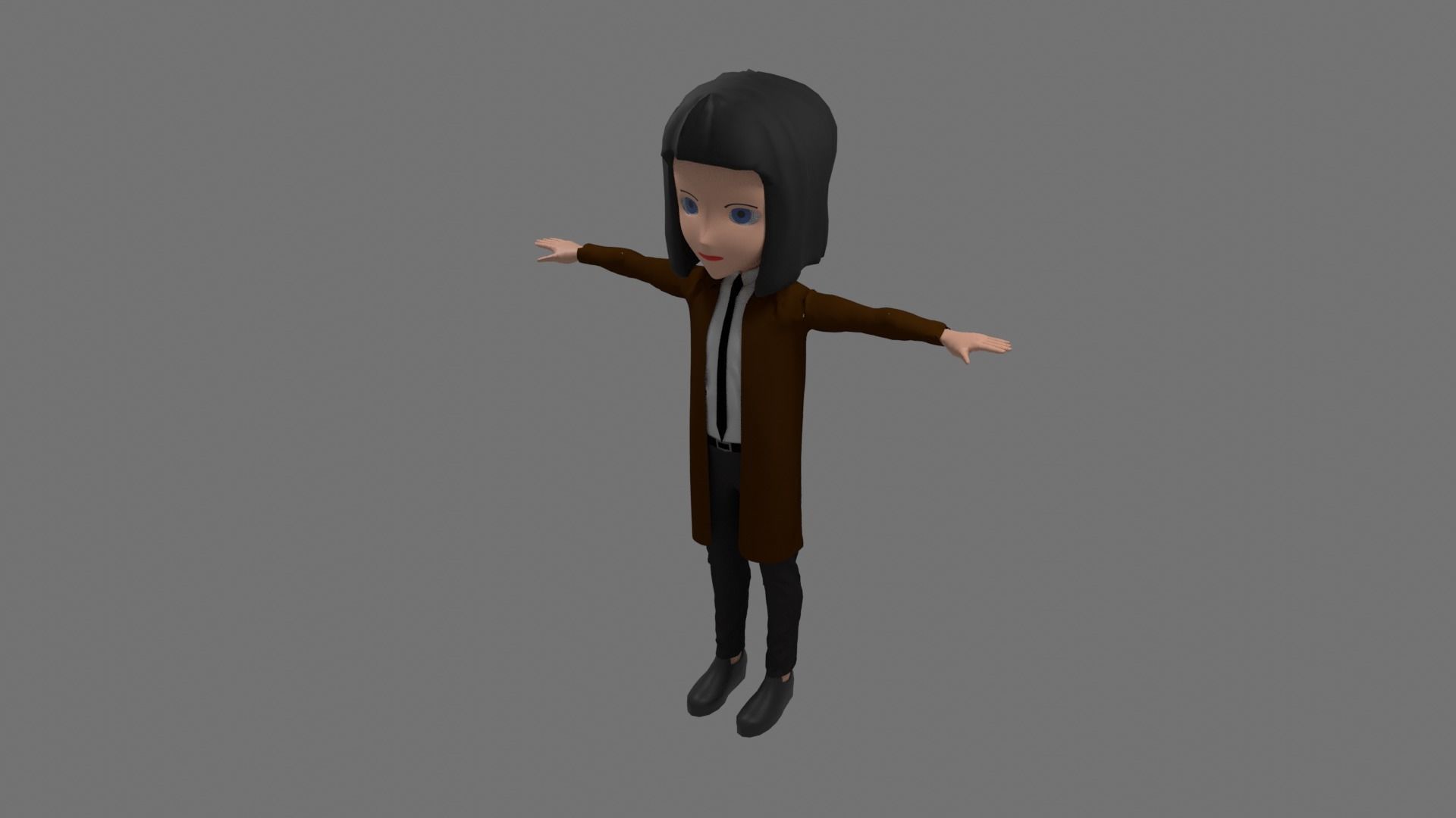 Science - Cartoon Character Woman  Low-poly 3D model_1