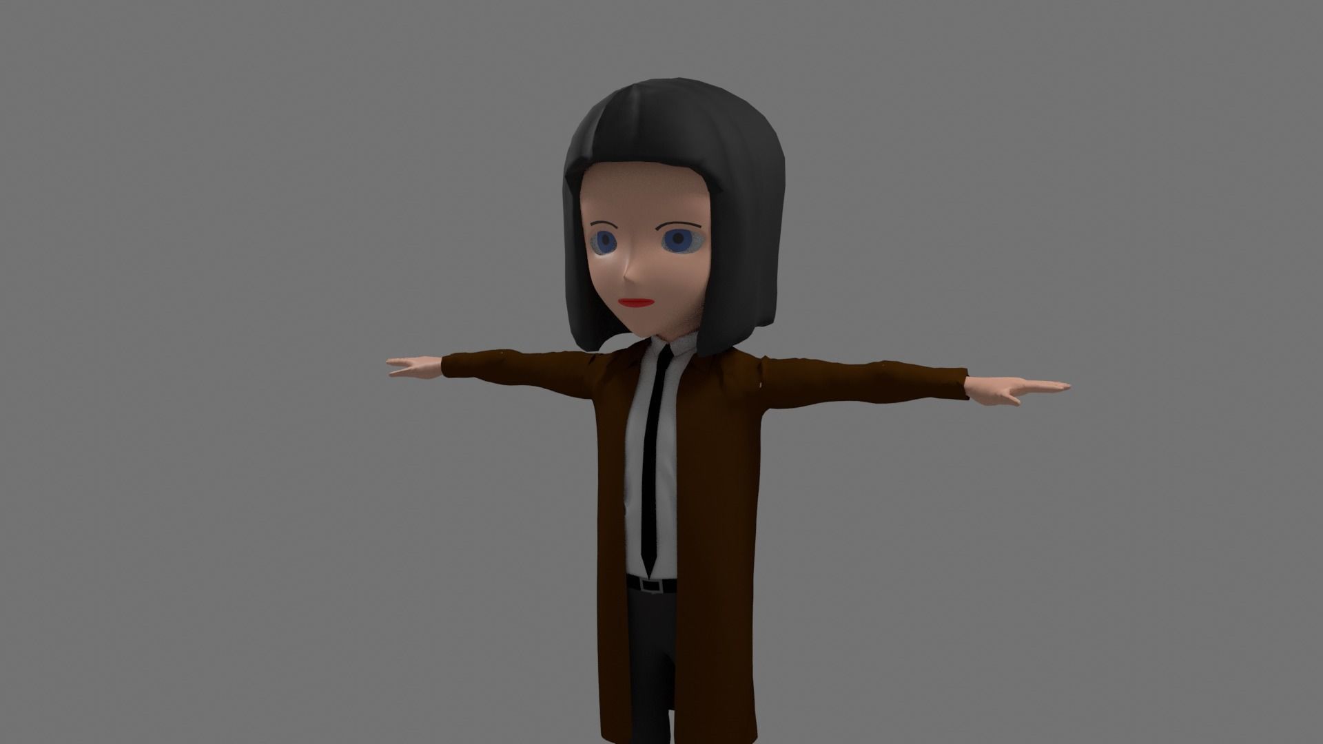 Science - Cartoon Character Woman  Low-poly 3D model_4