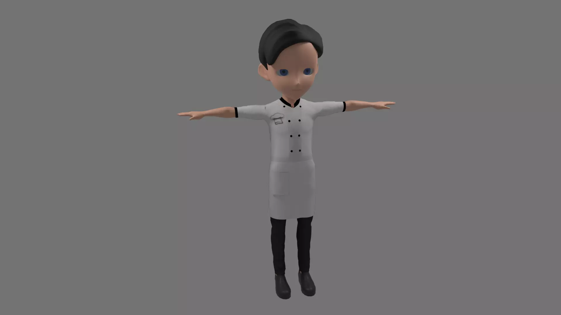 Chef - Cartoon Character Man Low-poly 3D model_0