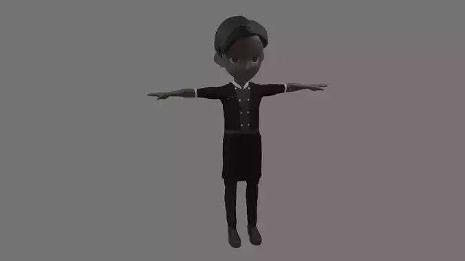 Chef - Cartoon Character Afro Man Low-poly 3D model