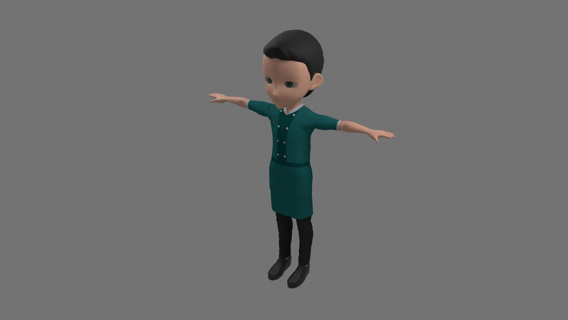 Chef - Cartoon Character Man Low-poly 3D model_1