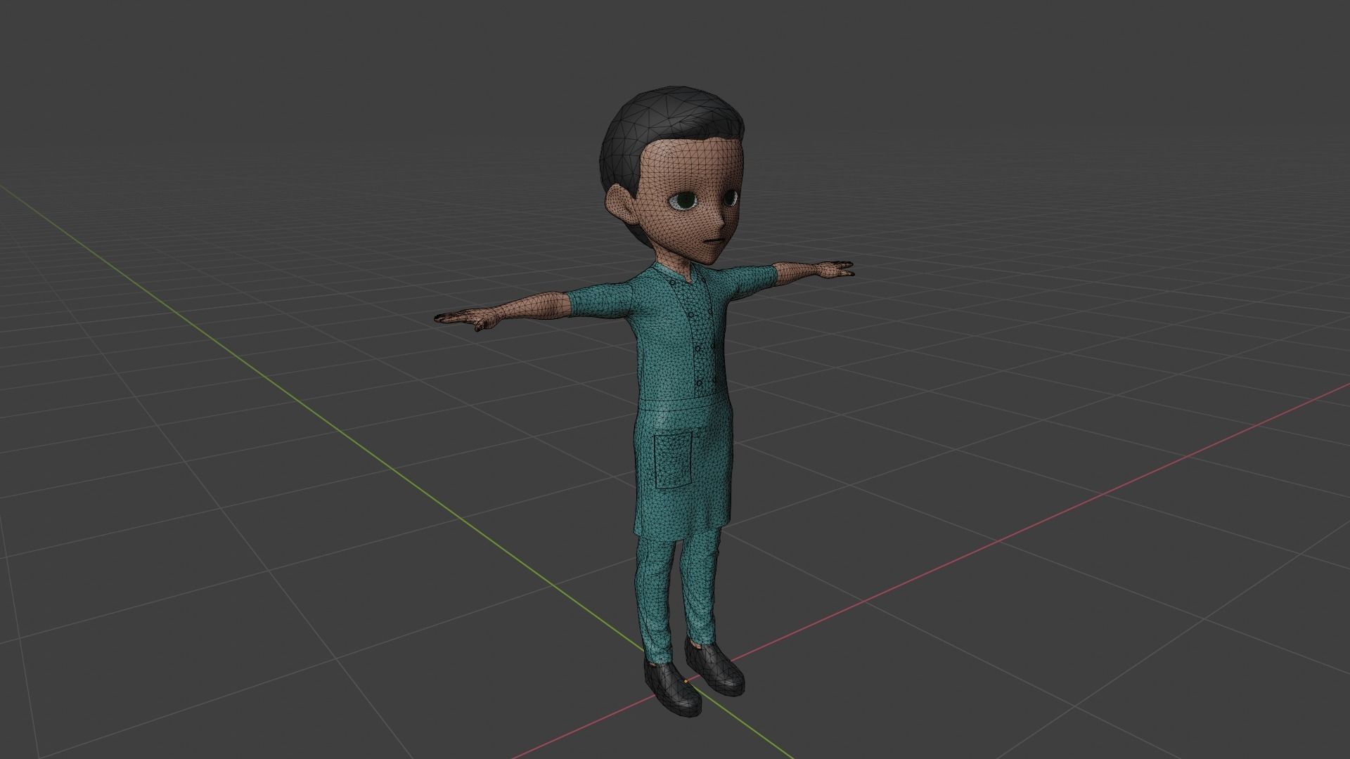 Chef - Cartoon Character Man Low-poly 3D model_6