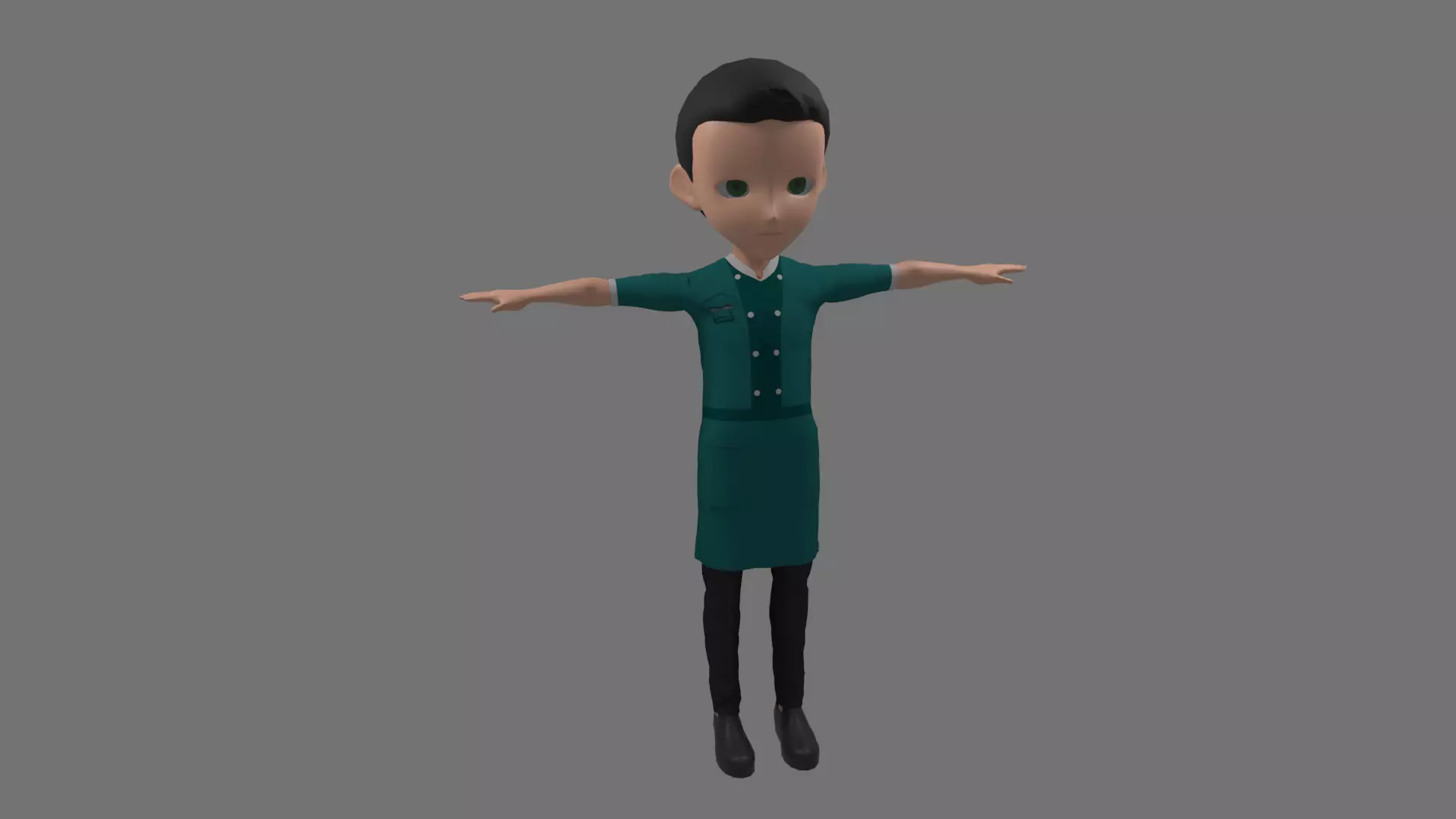 Chef - Cartoon Character Man Low-poly 3D model_0