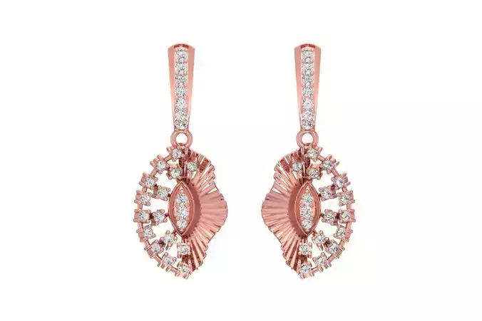 Women Drop Earring 3dm STL OBJ FBX Renders Details