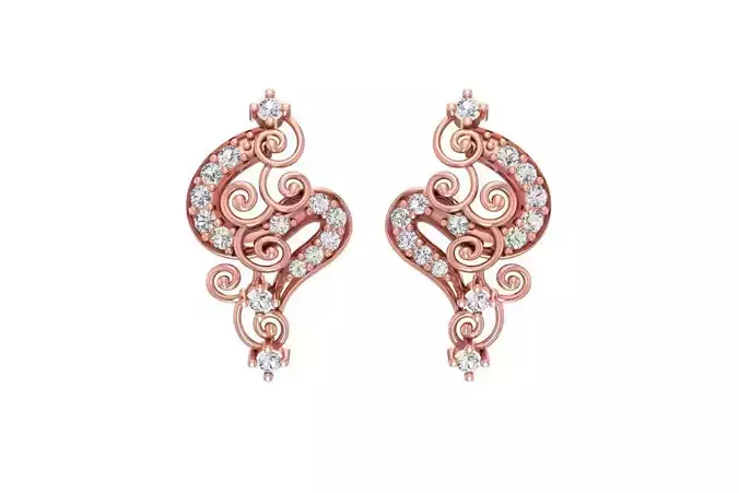 Women Earring 3dm STL OBJ FBX Renders Details