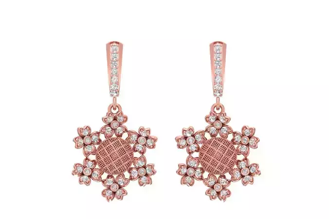 Women Drop Earring 3dm STL OBJ FBX Renders Details