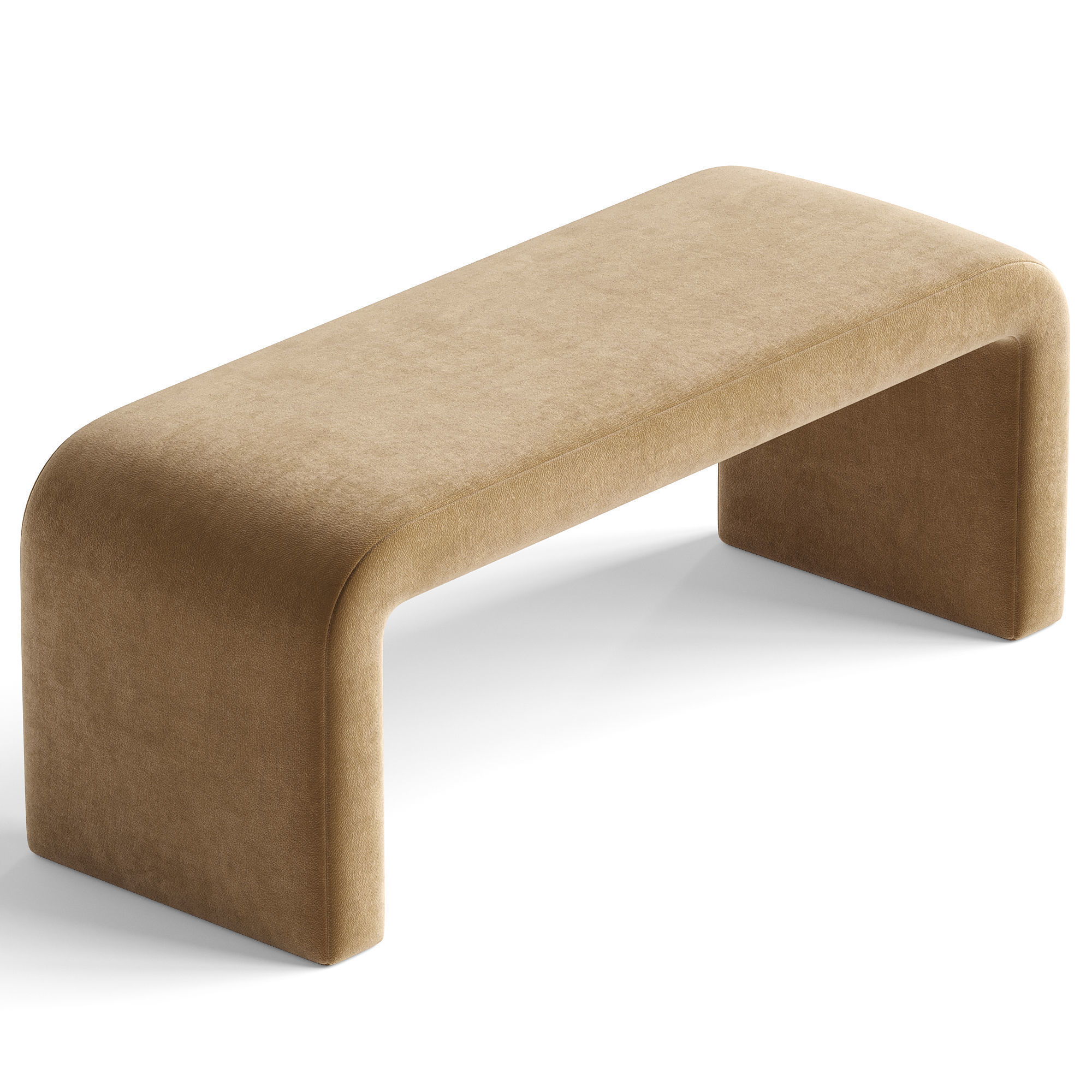 Colby Upholstered Bench Bronze 3D model_1