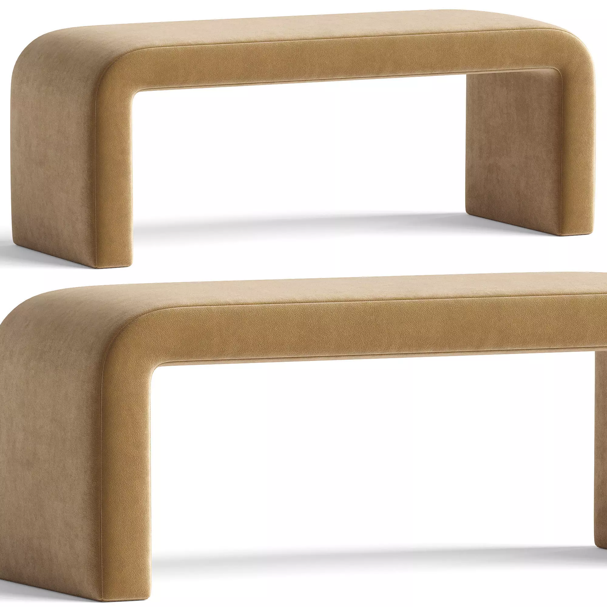 Colby Upholstered Bench Bronze 3D model_0