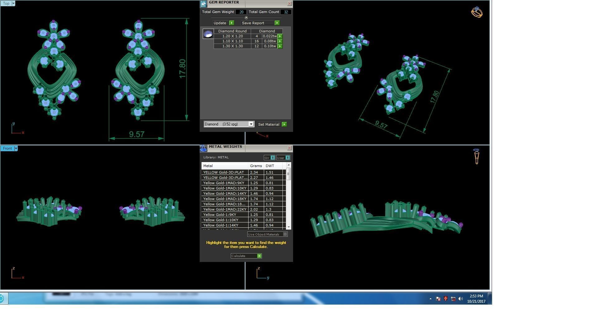 Women Earring 3dm STL OBJ FBX Renders Details 3D print model_3
