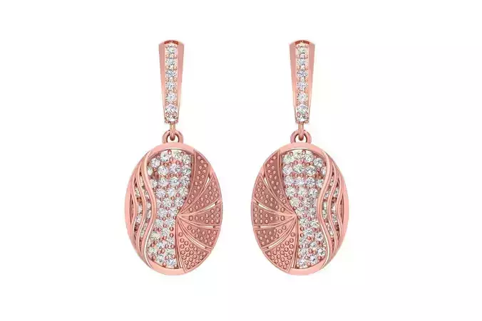 Women Drop Earring 3dm STL OBJ FBX Renders Details