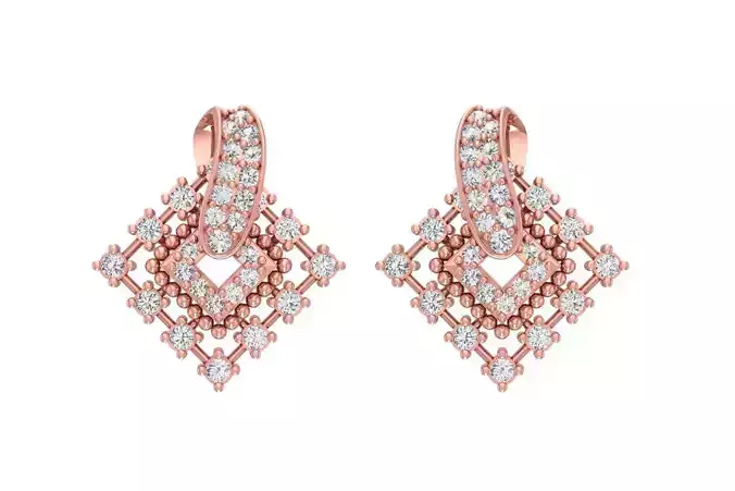 Women Drop Earring 3dm STL OBJ FBX Renders Details
