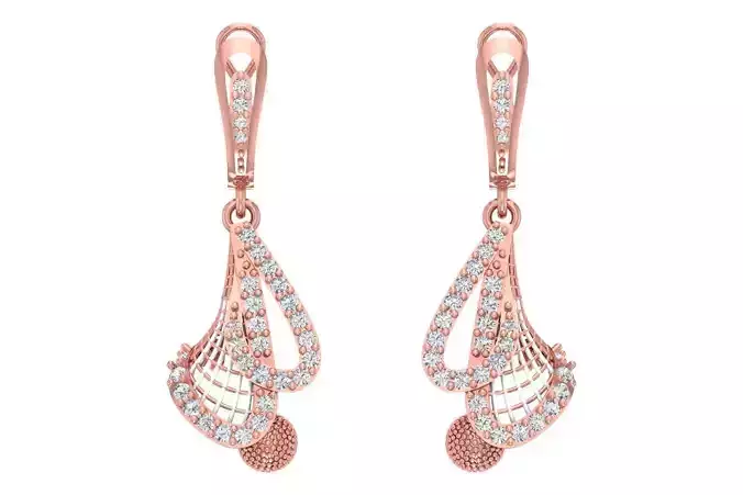 Women Drop Earring 3dm STL OBJ FBX Renders Details