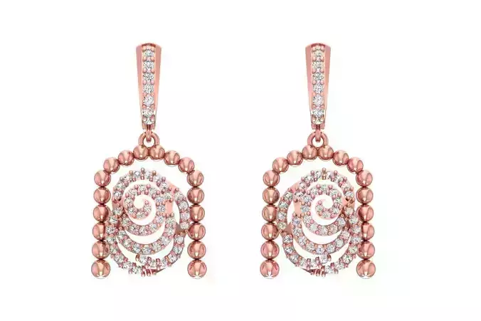 Women Drop Earring 3dm STL OBJ FBX Renders Details