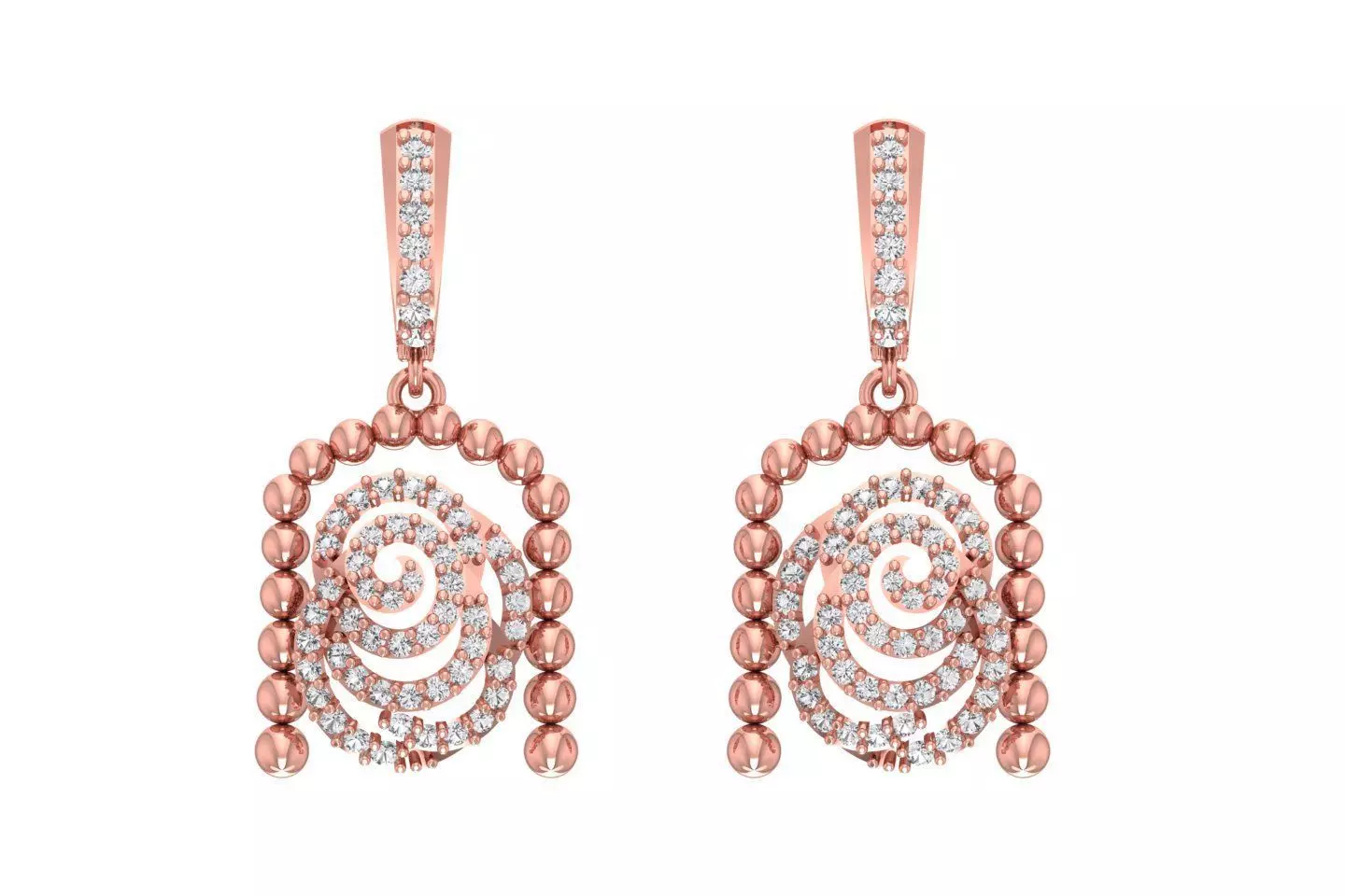 Women Drop Earring 3dm STL OBJ FBX Renders Details 3D print model_0