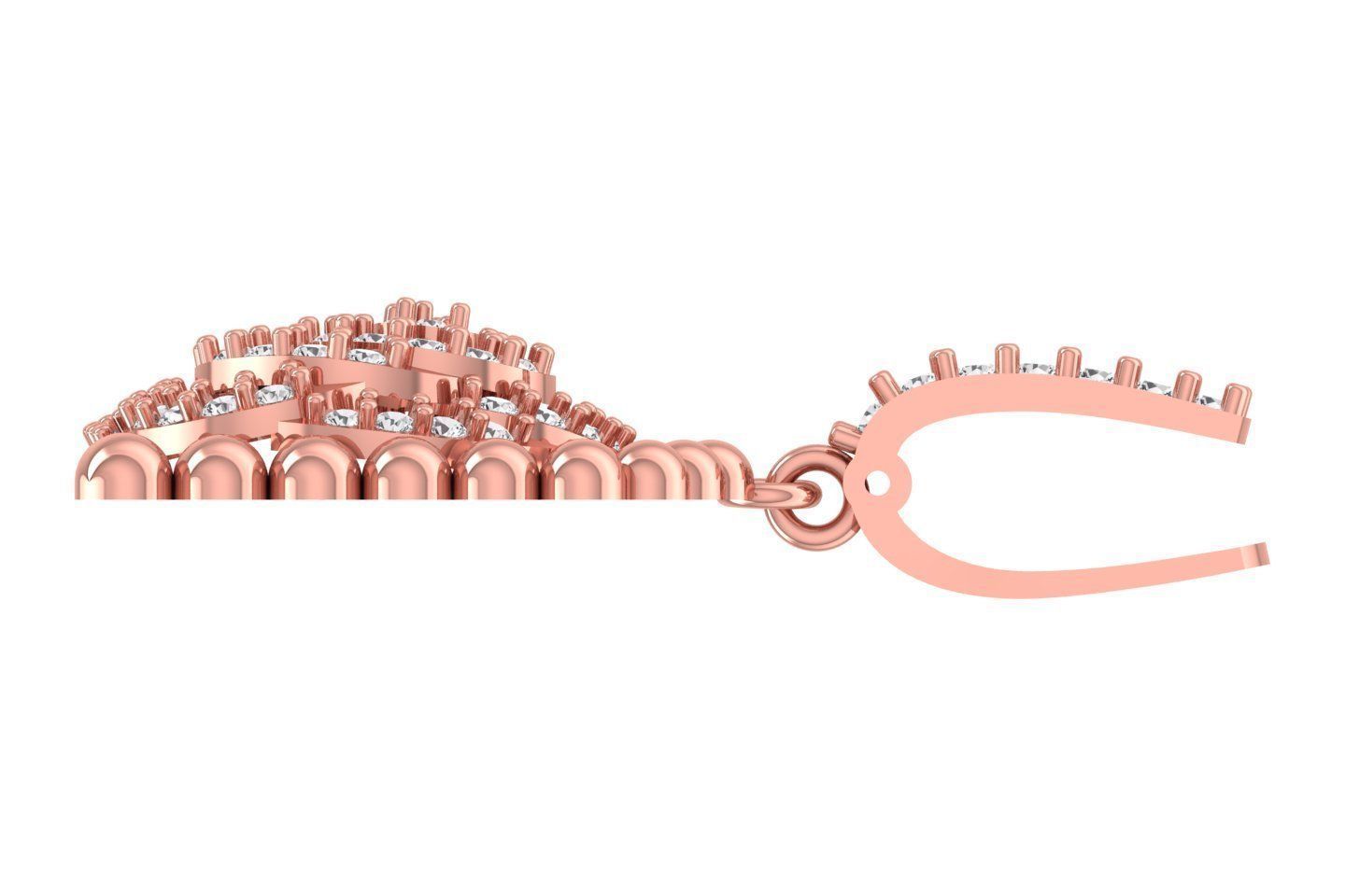 Women Drop Earring 3dm STL OBJ FBX Renders Details 3D print model_2