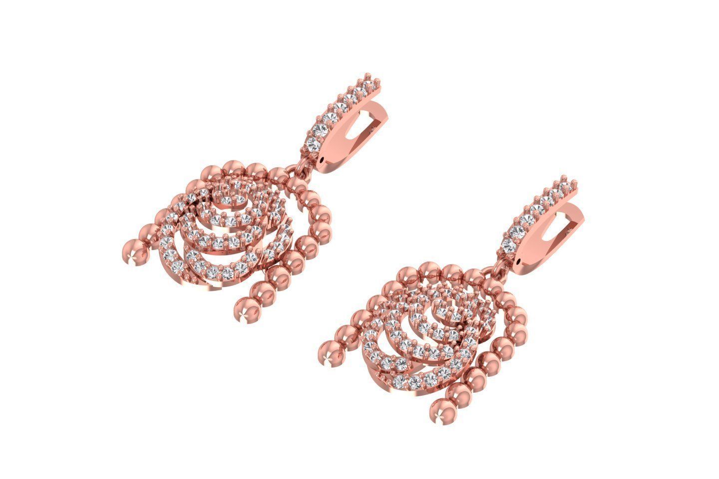 Women Drop Earring 3dm STL OBJ FBX Renders Details 3D print model_1