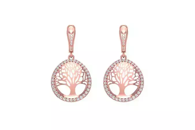 Women Drop Earring 3dm STL OBJ FBX Renders Details