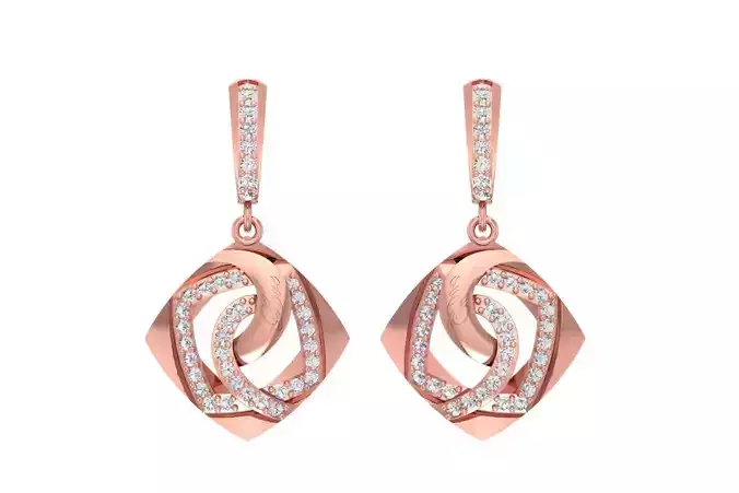 Women Drop Earring 3dm STL OBJ FBX Renders Details