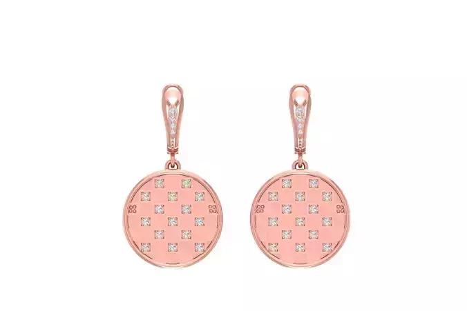 Women Drop Earring 3dm STL OBJ FBX Renders Details