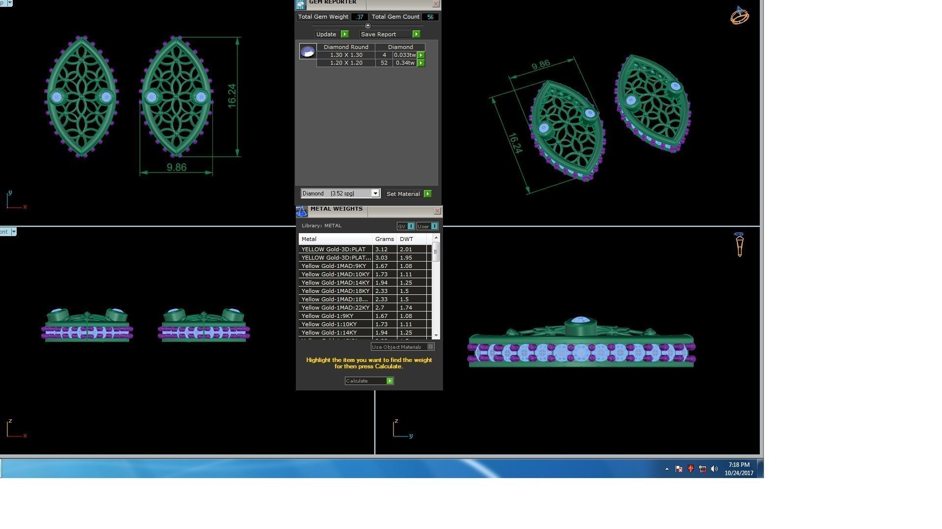 Women Earring 3dm STL OBJ FBX Renders Details 3D print model_3
