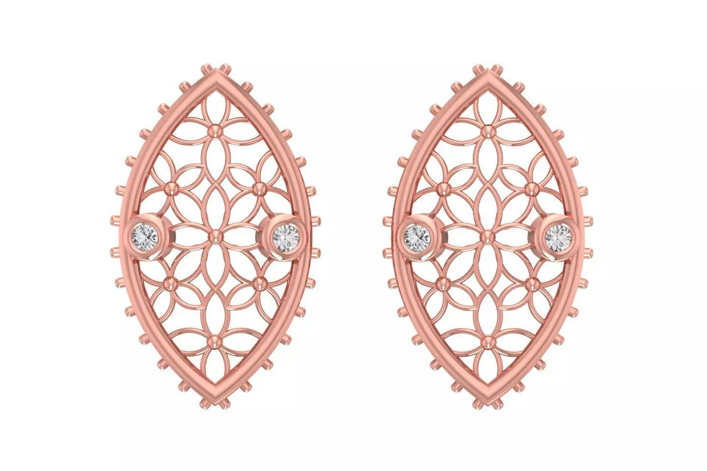 Women Earring 3dm STL OBJ FBX Renders Details 3D print model_0