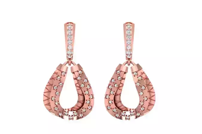 Women Drop Earring 3dm STL OBJ FBX Renders Details