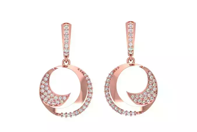 Women Drop Earring 3dm STL OBJ FBX Renders Details