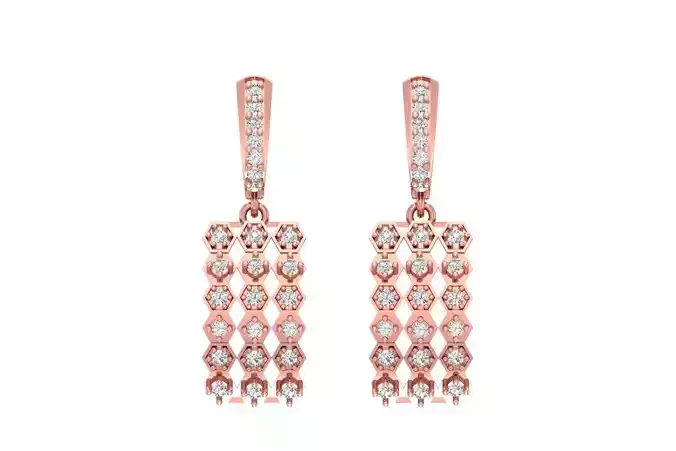 Women Drop Earring 3dm STL OBJ FBX Renders Details