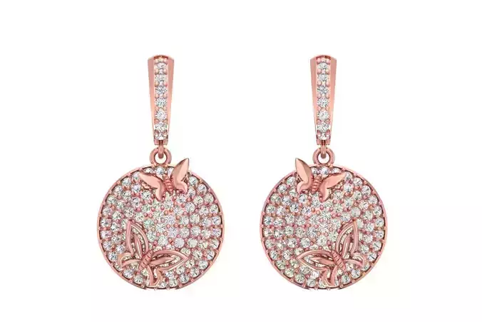 Women Drop Earring 3dm STL OBJ FBX Renders Details