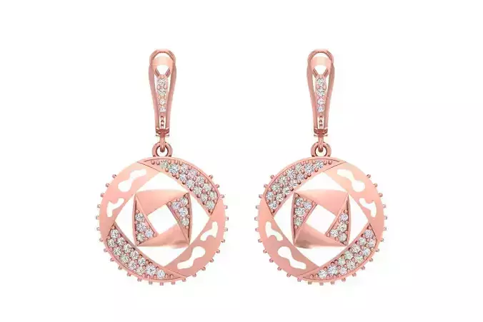 Women Drop Earring 3dm STL OBJ FBX Renders Details