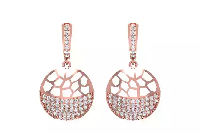 Women Drop Earring 3dm STL OBJ FBX Renders Details