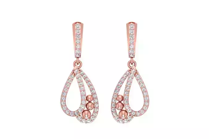 Women Drop Earring 3dm STL OBJ FBX Renders Details