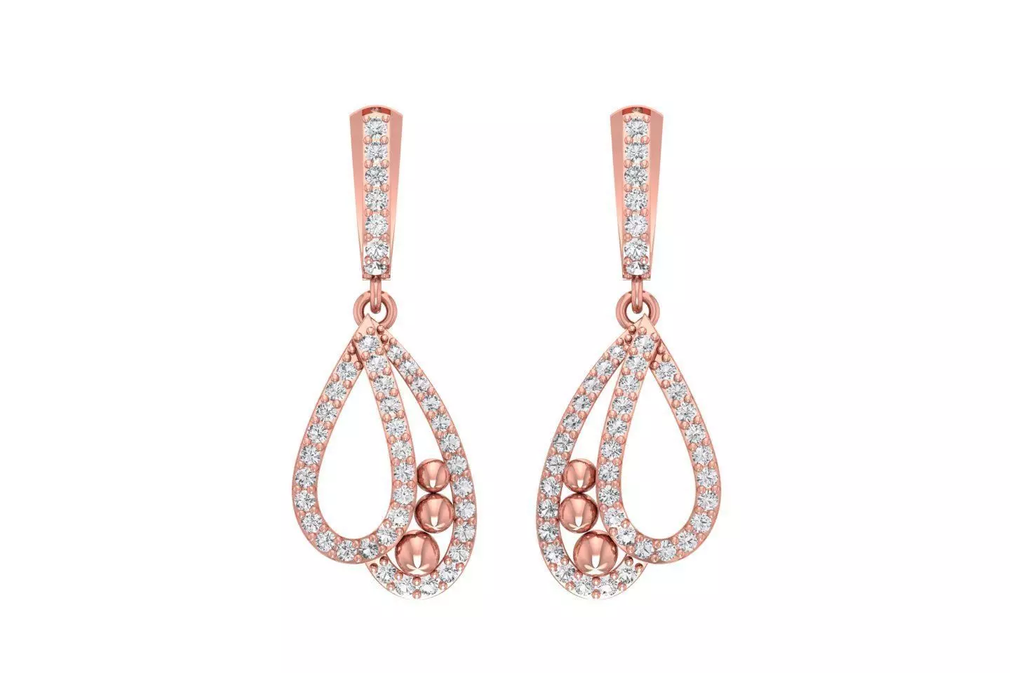 Women Drop Earring 3dm STL OBJ FBX Renders Details 3D print model_0