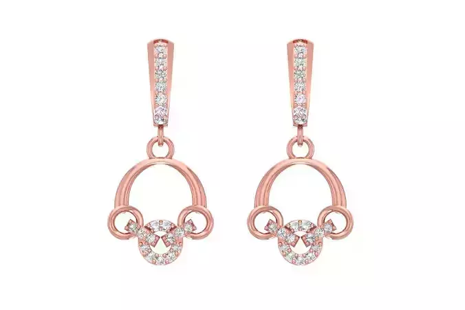 Women Drop Earring 3dm STL OBJ FBX Renders Details