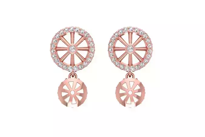 Women Drop Earring 3dm STL OBJ FBX Renders Details