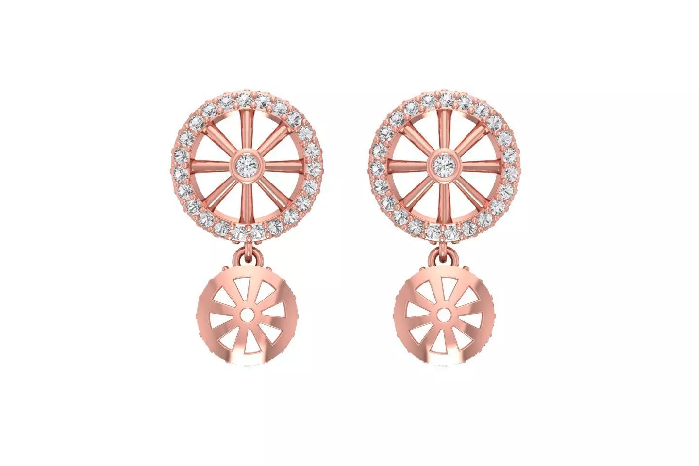 Women Drop Earring 3dm STL OBJ FBX Renders Details 3D print model_0