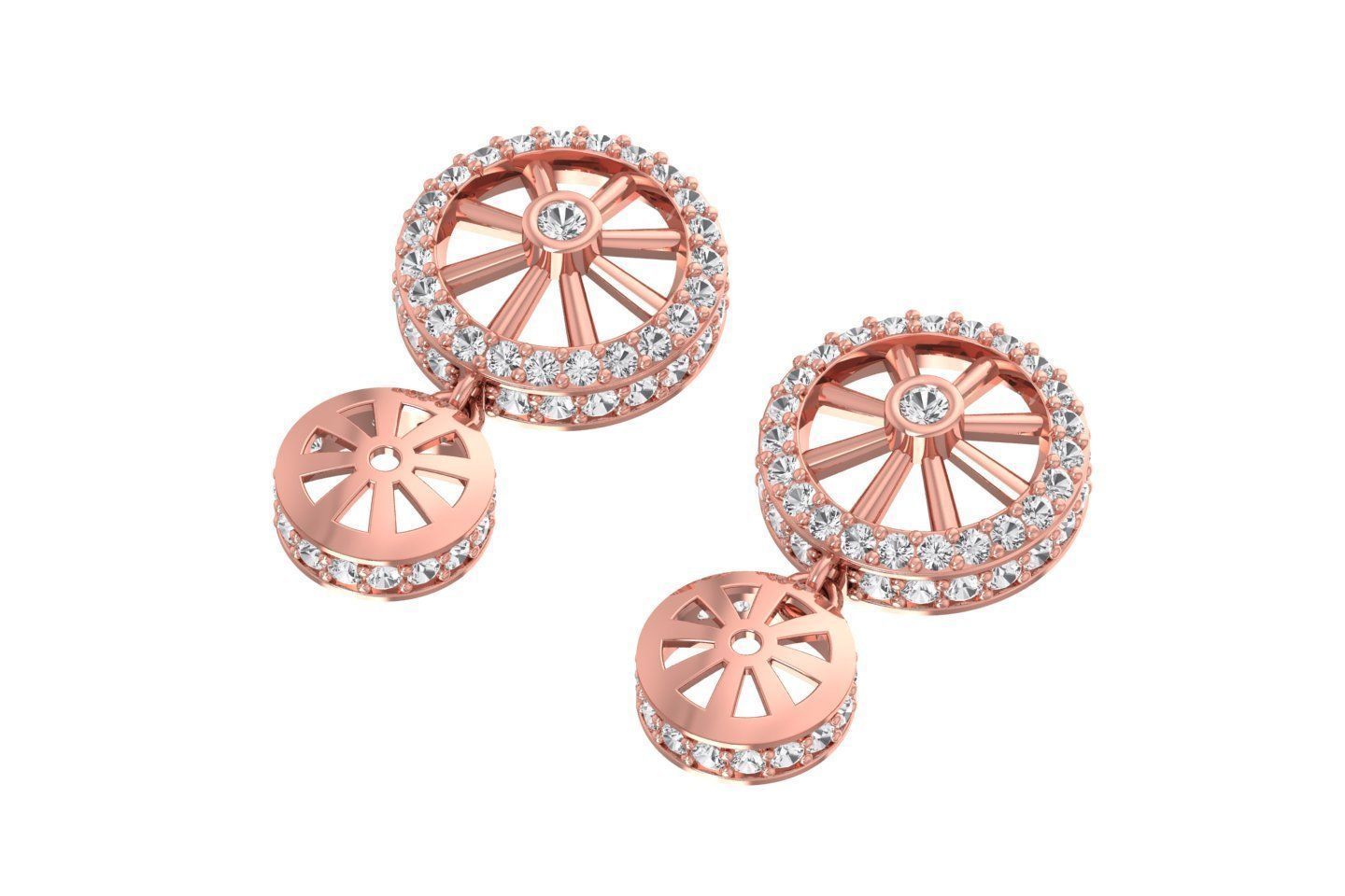 Women Drop Earring 3dm STL OBJ FBX Renders Details 3D print model_2