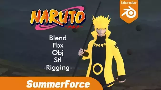 Naruto Uzumaki Sage of the Six Paths Mode - Naruto Shippuden 3D model